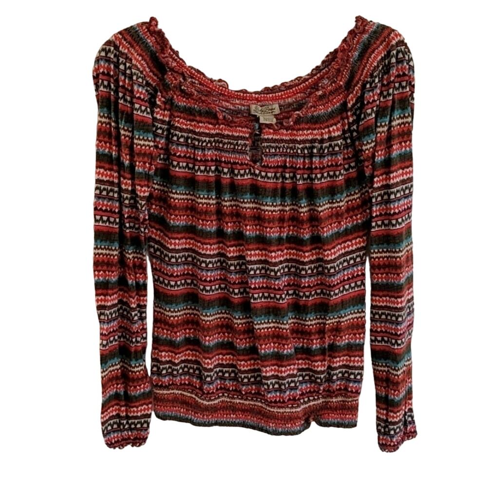 Lucky Brand Smocked Top, S